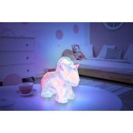 Globo - Decorațiune de masă LED reîncărcabilă cu intensitate reglabilă, LED/4W/5V, 1800 mAh, unicorn