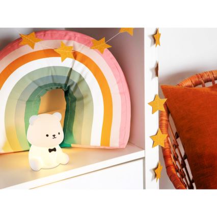 Globo - Lampă de veghe reîncărcabilă pentru copii, LED RGBW dimabilă, LED/1W/5V, 1200 mAh, în formă de ursuleț
