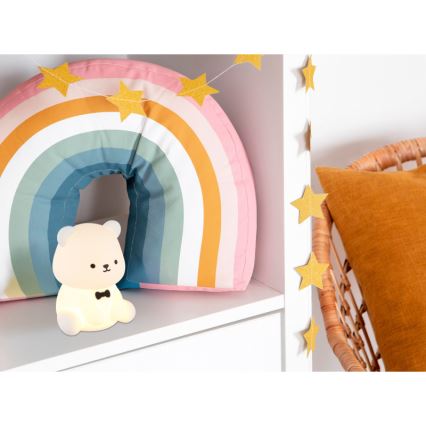 Globo - Lampă de veghe reîncărcabilă pentru copii, LED RGBW dimabilă, LED/1W/5V, 1200 mAh, în formă de ursuleț