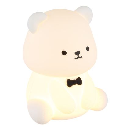 Globo - Lampă de veghe reîncărcabilă pentru copii, LED RGBW dimabilă, LED/1W/5V, 1200 mAh, în formă de ursuleț