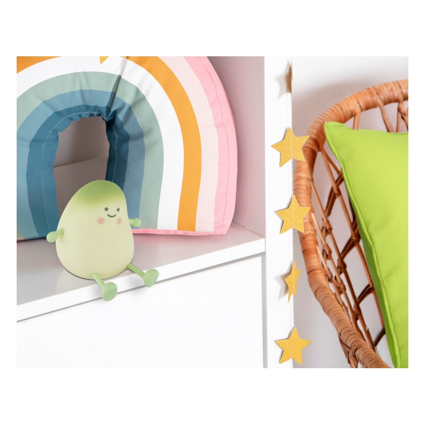 Globo - Lampă de veghe pentru copii, LED RGBW, reîncărcabilă și reglabilă, LED/2W/5V, 1200 mAh, mango