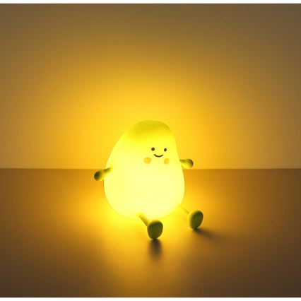 Globo - Lampă de veghe pentru copii, LED RGBW, reîncărcabilă și reglabilă, LED/2W/5V, 1200 mAh, mango