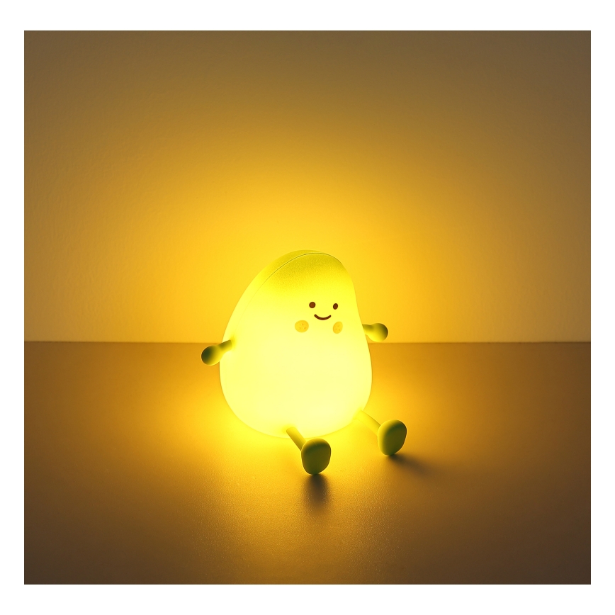 Globo - Lampă de veghe pentru copii, LED RGBW, reîncărcabilă și reglabilă, LED/2W/5V, 1200 mAh, mango