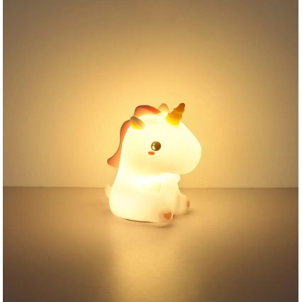 Globo - Lampă de veghe LED RGBW reîncărcabilă și reglabilă pentru copii, LED/1,5W/5V, 1200 mAh, unicorn