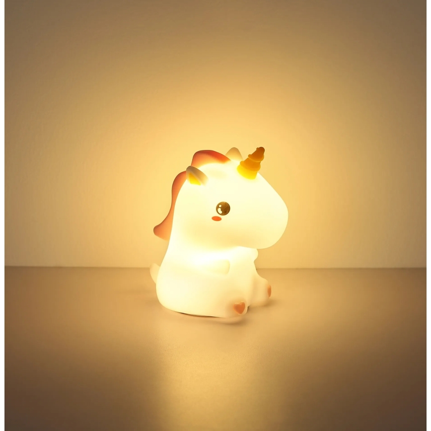 Globo - Lampă de veghe LED RGBW reîncărcabilă și reglabilă pentru copii, LED/1,5W/5V, 1200 mAh, unicorn