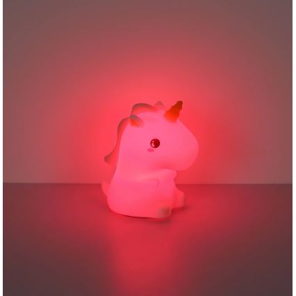 Globo - Lampă de veghe LED RGBW reîncărcabilă și reglabilă pentru copii, LED/1,5W/5V, 1200 mAh, unicorn