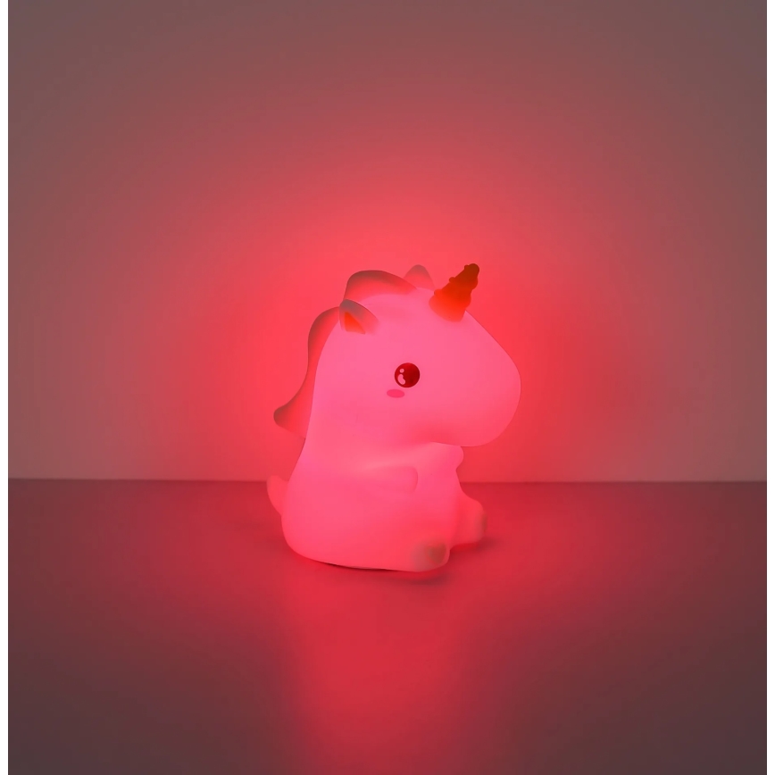 Globo - Lampă de veghe LED RGBW reîncărcabilă și reglabilă pentru copii, LED/1,5W/5V, 1200 mAh, unicorn