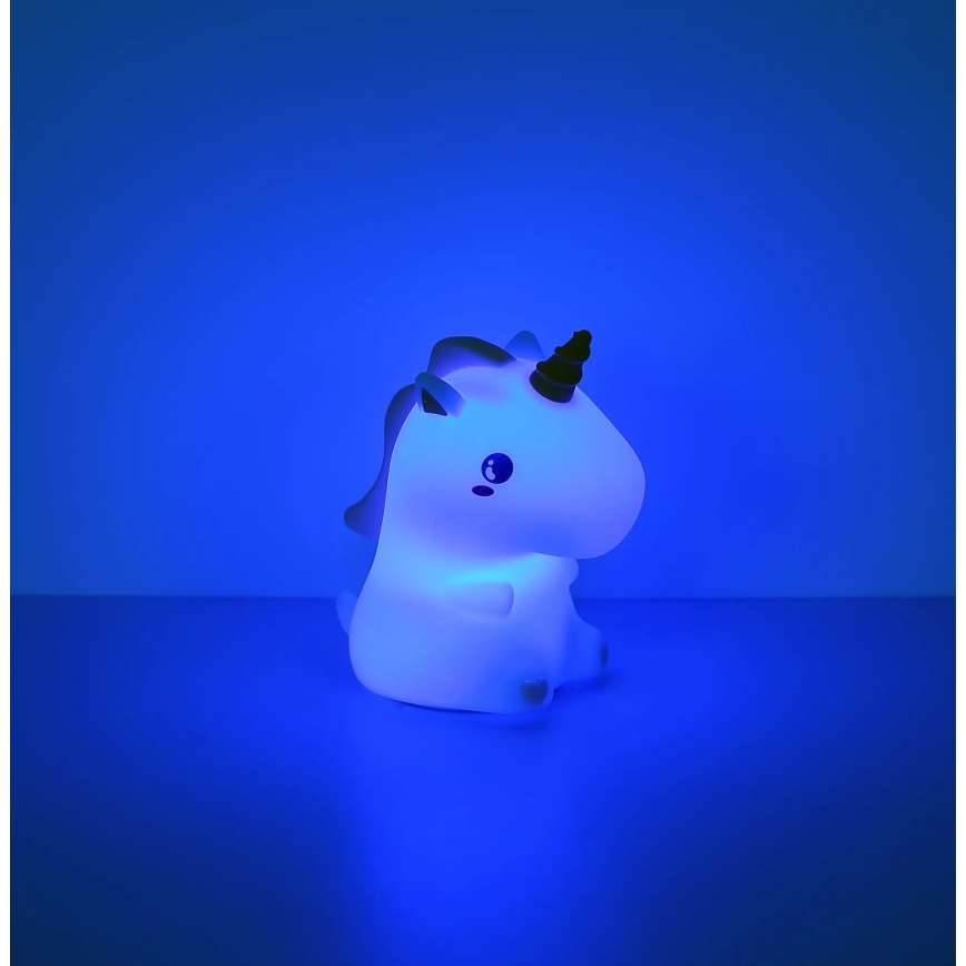Globo - Lampă de veghe LED RGBW reîncărcabilă și reglabilă pentru copii, LED/1,5W/5V, 1200 mAh, unicorn
