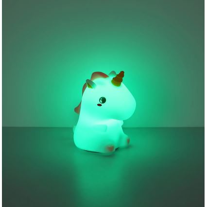 Globo - Lampă de veghe LED RGBW reîncărcabilă și reglabilă pentru copii, LED/1,5W/5V, 1200 mAh, unicorn