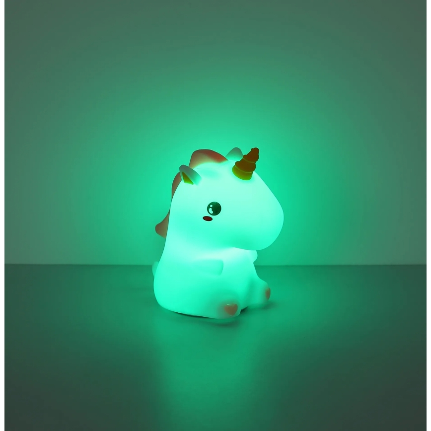Globo - Lampă de veghe LED RGBW reîncărcabilă și reglabilă pentru copii, LED/1,5W/5V, 1200 mAh, unicorn