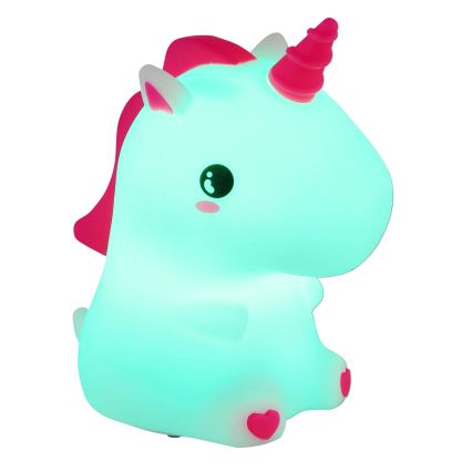 Globo - Lampă de veghe LED RGBW reîncărcabilă și reglabilă pentru copii, LED/1,5W/5V, 1200 mAh, unicorn