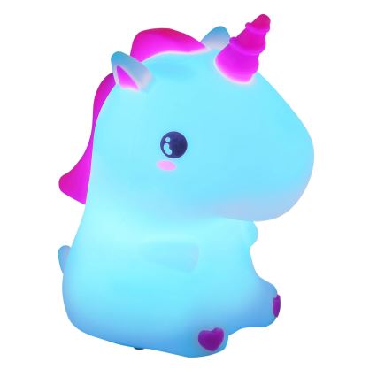 Globo - Lampă de veghe LED RGBW reîncărcabilă și reglabilă pentru copii, LED/1,5W/5V, 1200 mAh, unicorn