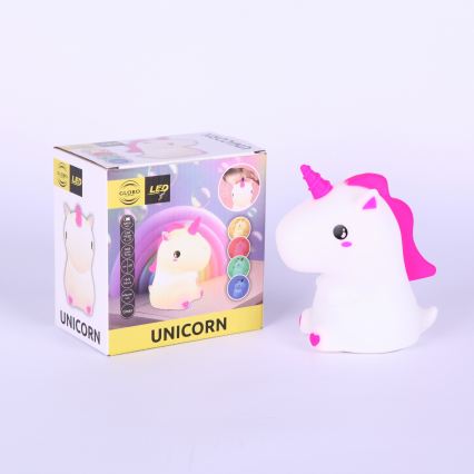 Globo - Lampă de veghe LED RGBW reîncărcabilă și reglabilă pentru copii, LED/1,5W/5V, 1200 mAh, unicorn