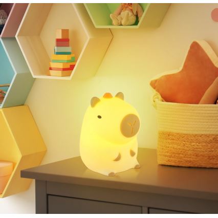 Globo - LED RGBW Lampă de veghe reglabilă, reîncărcabilă pentru copii LED/1,5W/5V 1200 mAh capibara