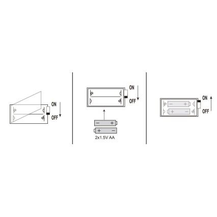 Globo - Ghirlandă LED, 20 LED-uri, 2,2 m, alimentare 2x AA, alb cald