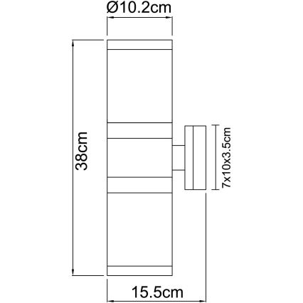 Globo - Corp de iluminat perete exterior 2xE27/60W