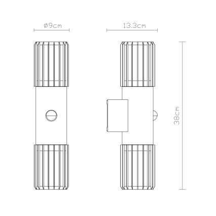 Globo - Aplică de perete pentru exterior cu senzor 2xE27/15W/230V IP54