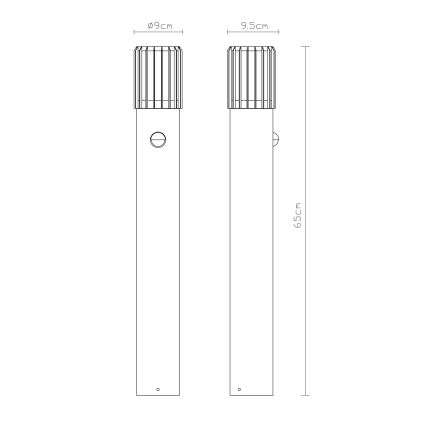 Globo - Lampă de exterior cu senzor, soclu E27 (1x), 15 W, 230 V, protecție IP54, 65 cm