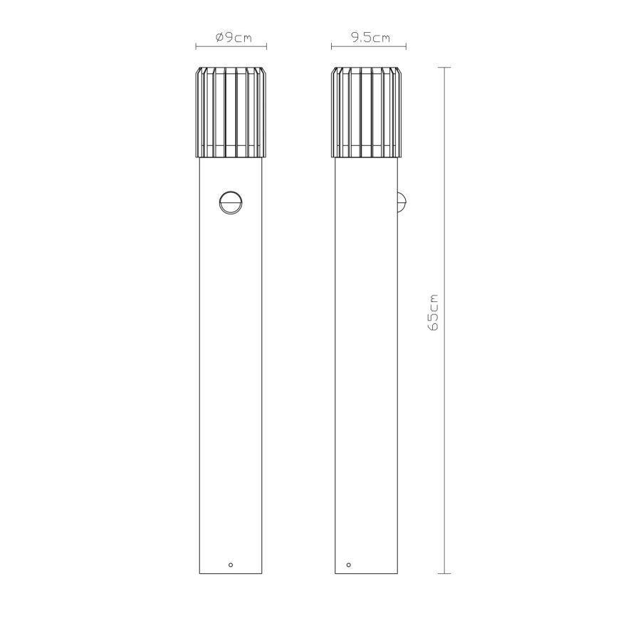 Globo - Lampă de exterior cu senzor, soclu E27 (1x), 15 W, 230 V, protecție IP54, 65 cm