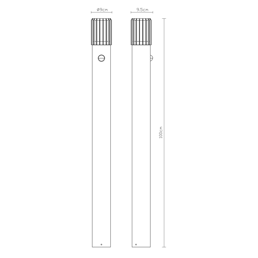Globo - Lampă de exterior cu senzor 1xE27/15W/230V IP54 100 cm