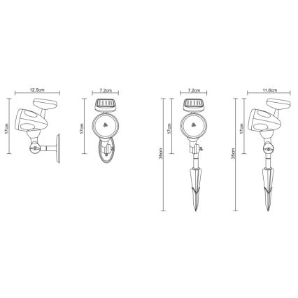 Globo 33026 - LED Lampa solara 3xLED/0,06W