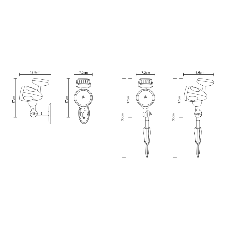 Globo 33026 - LED Lampa solara 3xLED/0,06W