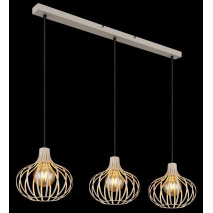 Globo - Lustru suspendat cu cablu 3xE27/40W/230V bej