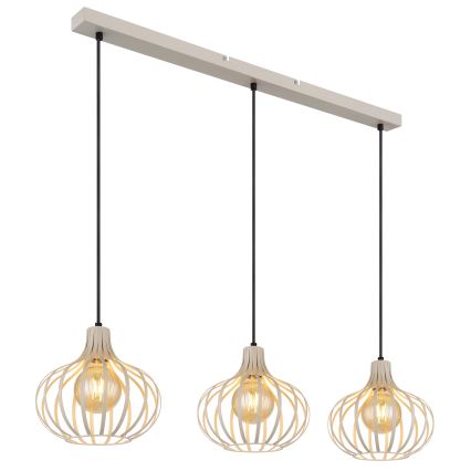 Globo - Lustru suspendat cu cablu 3xE27/40W/230V bej
