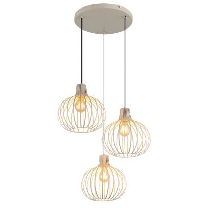 Globo - Lustră suspendată cu cablu 3xE27/40W/230V bej