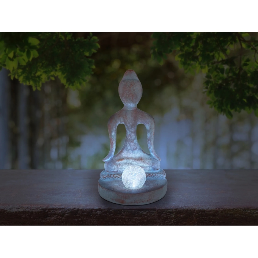 Globo - Lampă solară LED/3V IP44 200 mAh, statuie Buddha