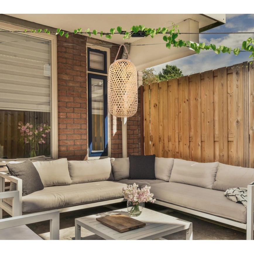 Globo - Lampă solară LED LED/0,06W/3V bambus IP44 600 mAh