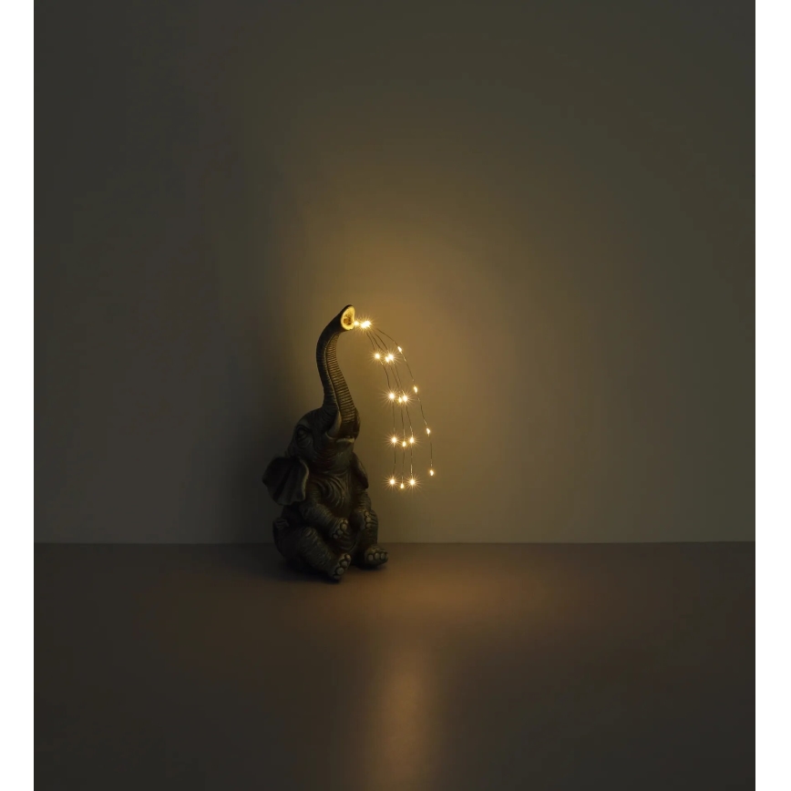 Globo - Decorațiune solară LED 20xLED/0,02W/3V IP44 300 mAh elefant