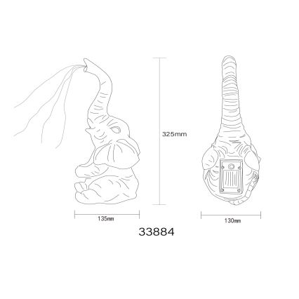 Globo - Decorațiune solară LED 20xLED/0,02W/3V IP44 300 mAh elefant