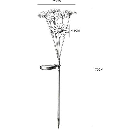 Globo - Lampă solară LED în formă de floare, 6xLED/3V, IP44, 600 mAh