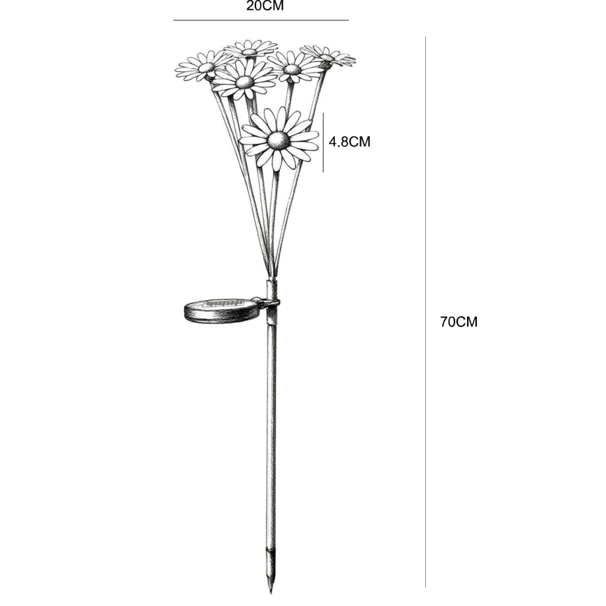 Globo - Lampă solară LED în formă de floare, 6xLED/3V, IP44, 600 mAh