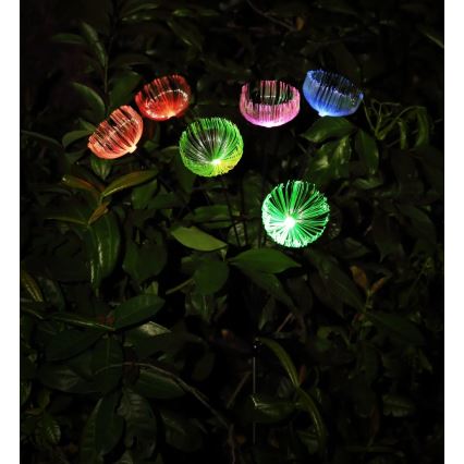 Globo - Lampă solară LED RGB, 6 x LED, 1,2 V, IP44, 300 mAh