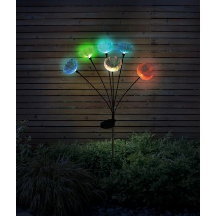 Globo - Lampă solară LED RGB, 6 x LED, 1,2 V, IP44, 300 mAh