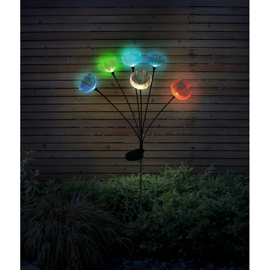 Globo - Lampă solară LED RGB, 6 x LED, 1,2 V, IP44, 300 mAh