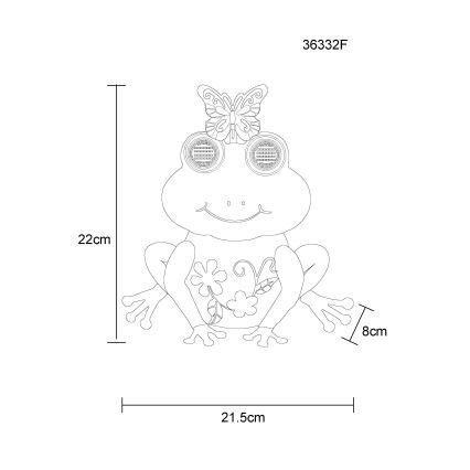Globo - Lampă solară LED 104 LED/3V, IP44, 300 mAh, în formă de broască