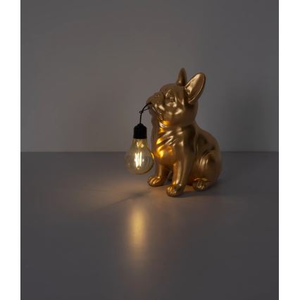 Globo - Lampă solară LED/3V, IP44, 300 mAh, câine auriu