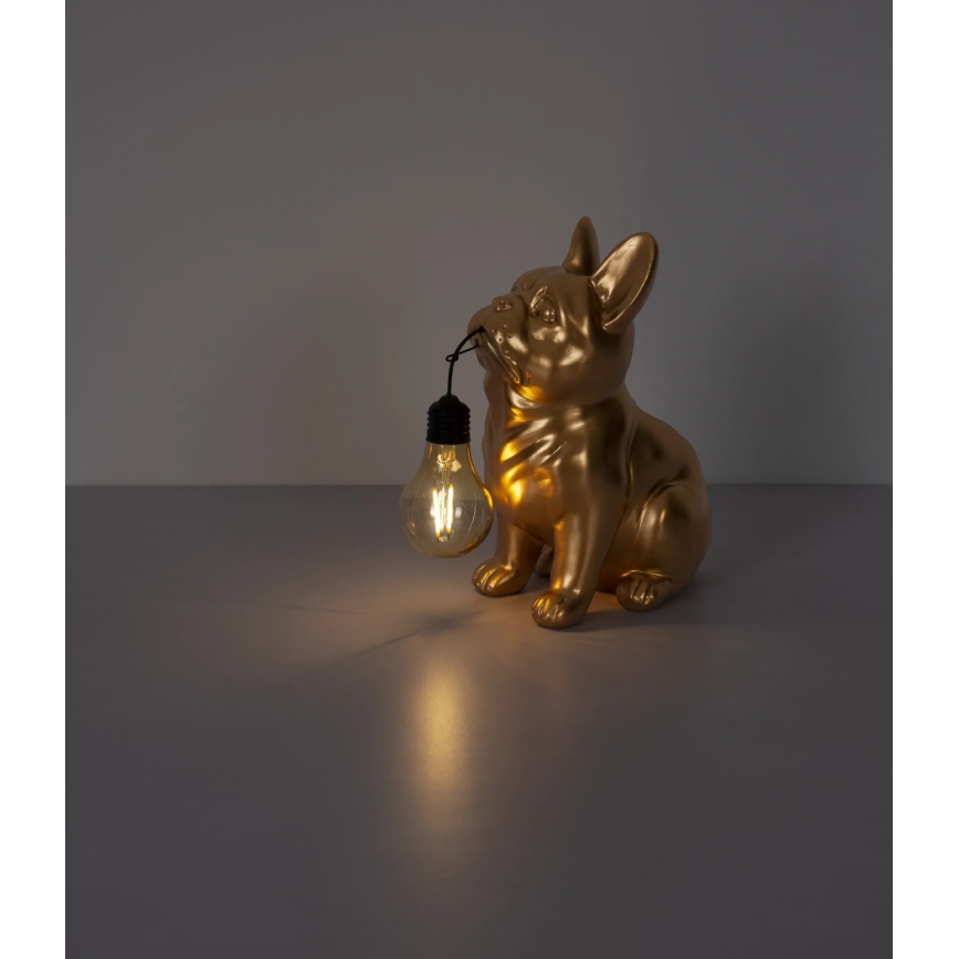 Globo - Lampă solară LED/3V, IP44, 300 mAh, câine auriu