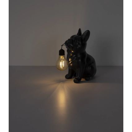 Globo - Lampă solară cu LED 3V, IP44, 300 mAh, negru în formă de câine