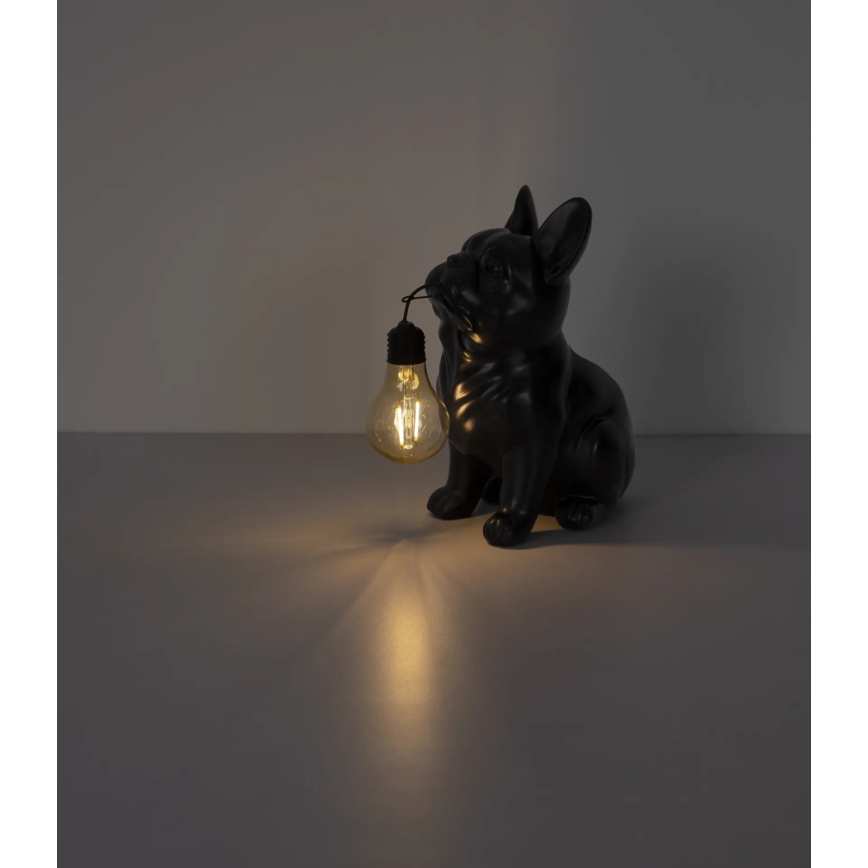 Globo - Lampă solară cu LED 3V, IP44, 300 mAh, negru în formă de câine