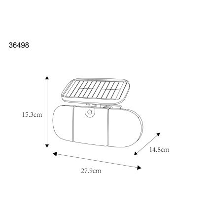 Globo - Lampă solară LED cu senzor, 3,7 V, IP44, 2000 mAh