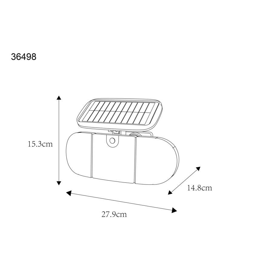 Globo - Lampă solară LED cu senzor, 3,7 V, IP44, 2000 mAh