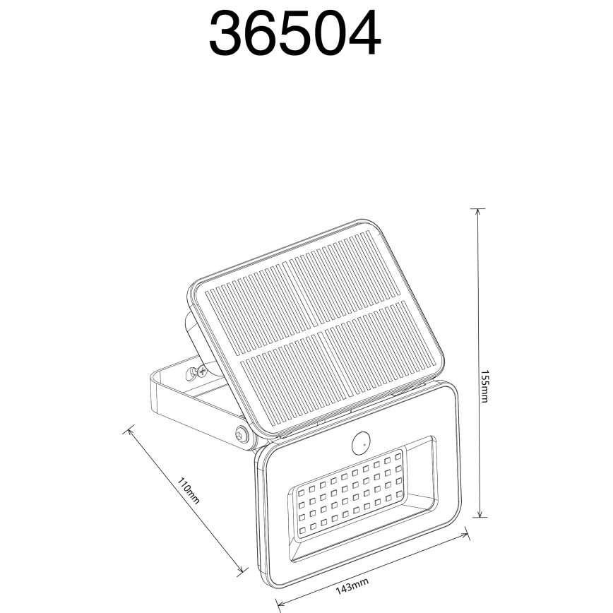 Globo - Lampă solară LED reglabilă cu senzor, 8W/5V, 3000/4000/6500K, IP65, 2200 mAh