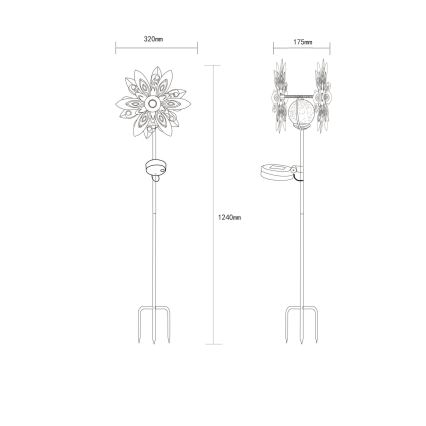 Globo - Decorațiune solară LED LED/0,02W/3V IP44 300 mAh