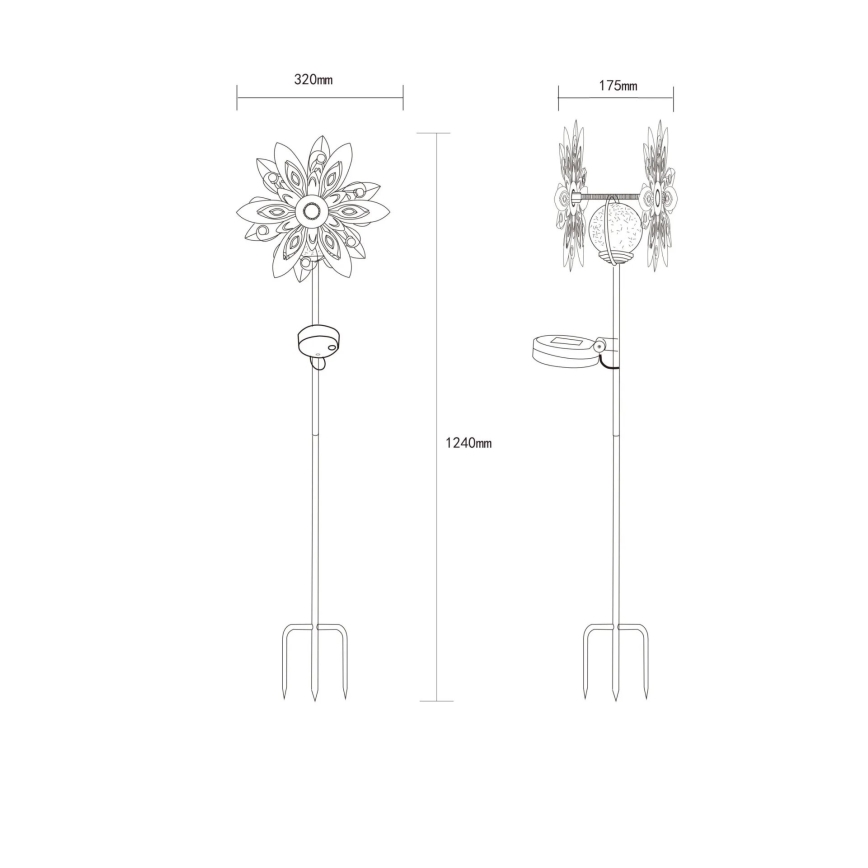 Globo - Decorațiune solară LED LED/0,02W/3V IP44 300 mAh