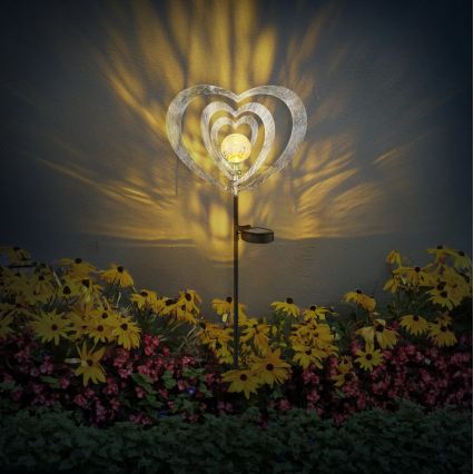 Globo - LED Lampă solară LED/3V IP44 300 mAh inimă argintie