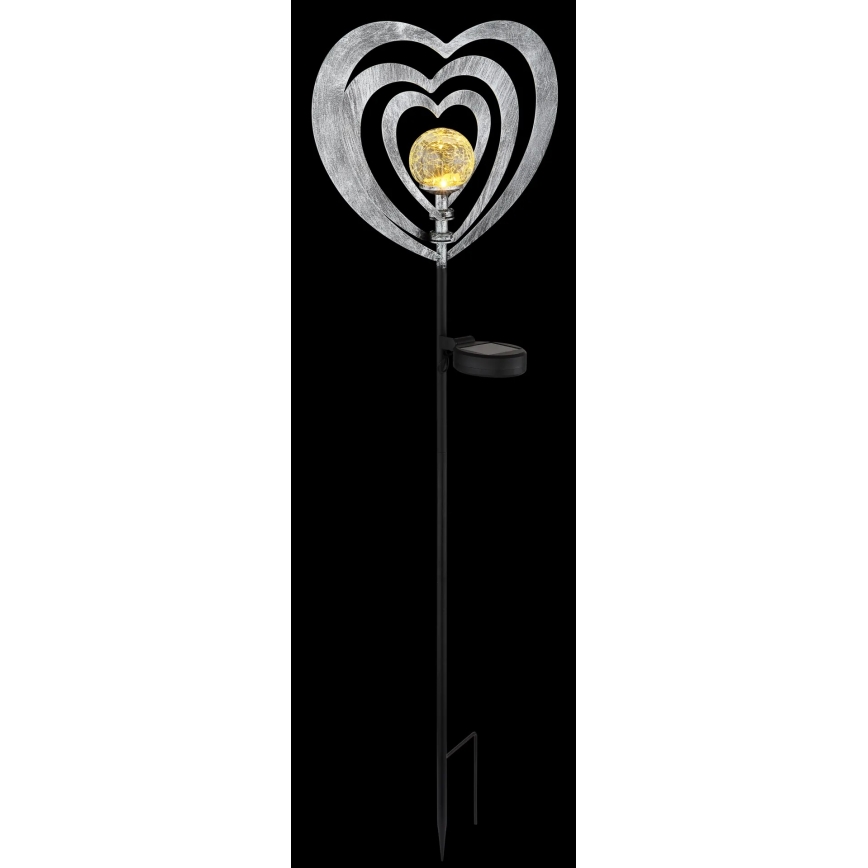 Globo - LED Lampă solară LED/3V IP44 300 mAh inimă argintie